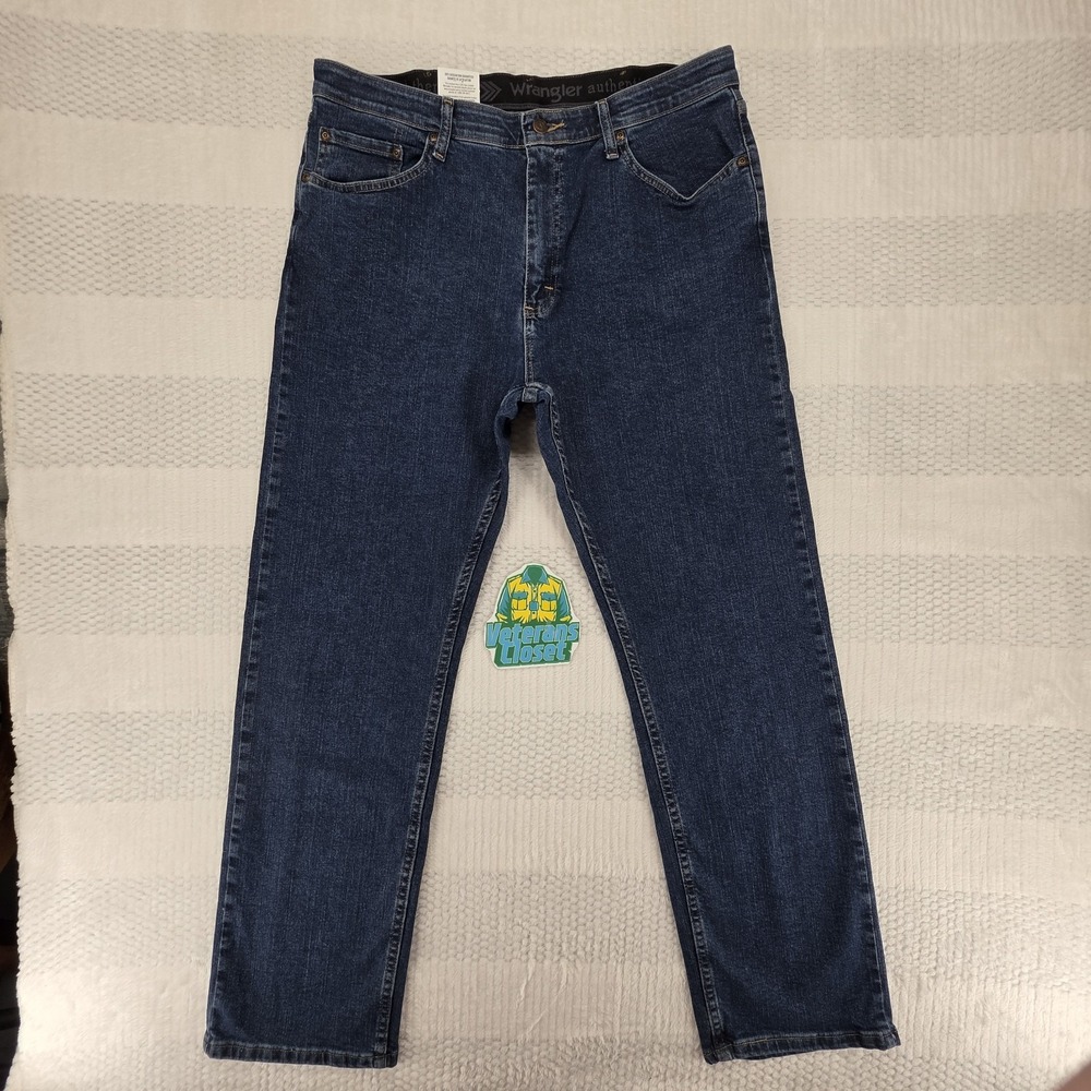Wrangler Authentics Mens Relaxed Fit Jeans 36x30 Straight Leg Blue 10ZM200SM NWT